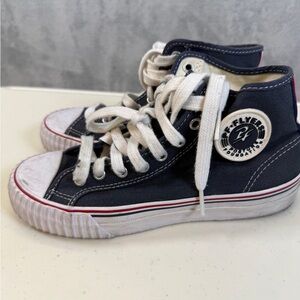 P.F. Flyers Hi Top Sneakers Navy Womens Size 7.5 Shoes